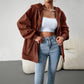 Veste cardigan à capuche décontractée avec poches, manteau de sport ample pour femme, vêtements d'extérieur solides, hiver et automne