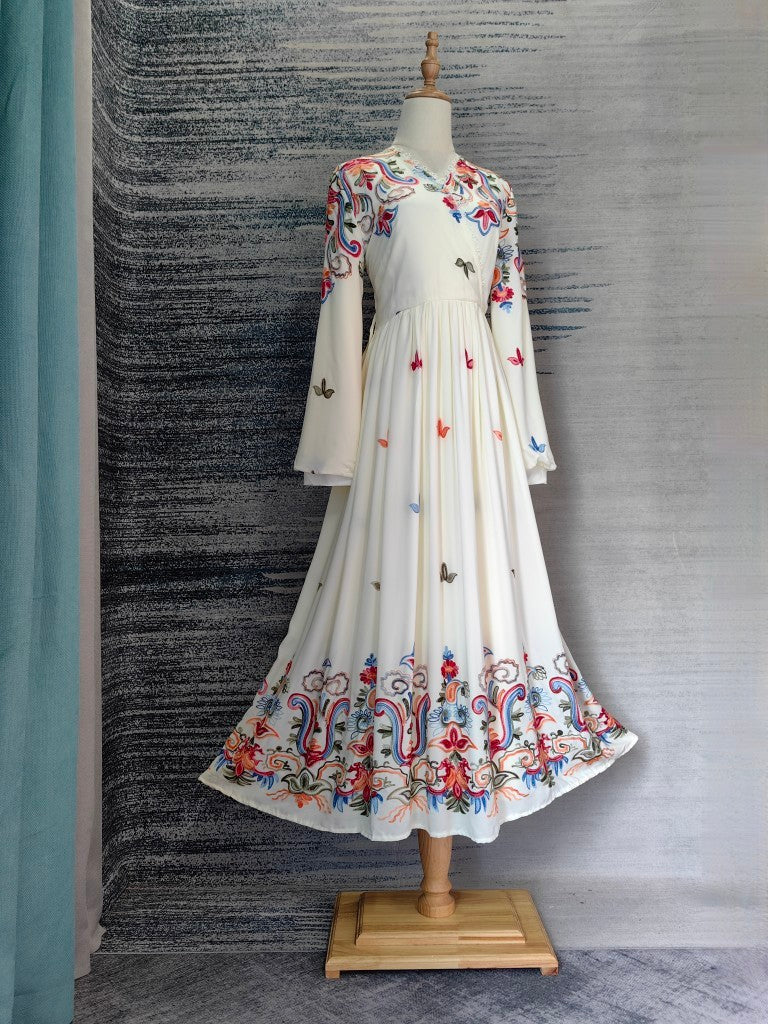Robe aristocratique rétro brodée de Dubaï