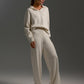 Knitted Pullover Wide Leg Trousers Two-piece Set