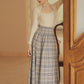 French Light Retro All-match Bottoming Shirt Temperament Plaid Skirt Suit