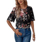 Ladies New Floral Print Short Sleeve Shirt