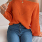 Pull décontracté à manches lanternes et col rond