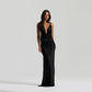 Women's V-neck Halter-Neck Lace-Up Bodycon Dress