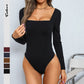 Tight Off-neck Sunken Stripe Knitted Jumpsuit