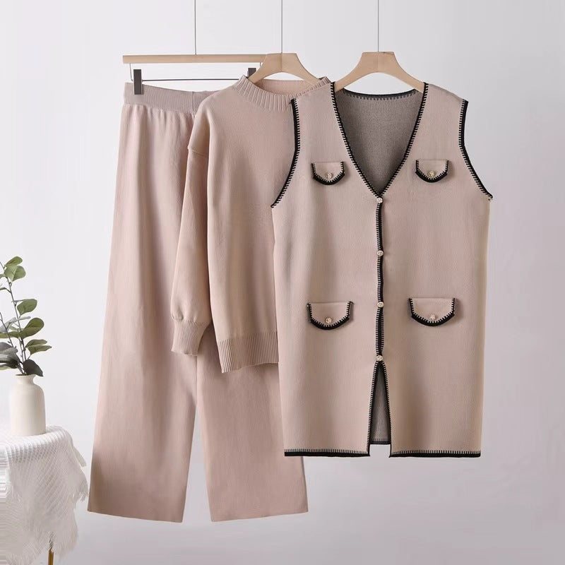 French-style Waistcoat Jacket Knitted Vest