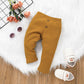 Girl's Round Neck Striped Top And Pants Set