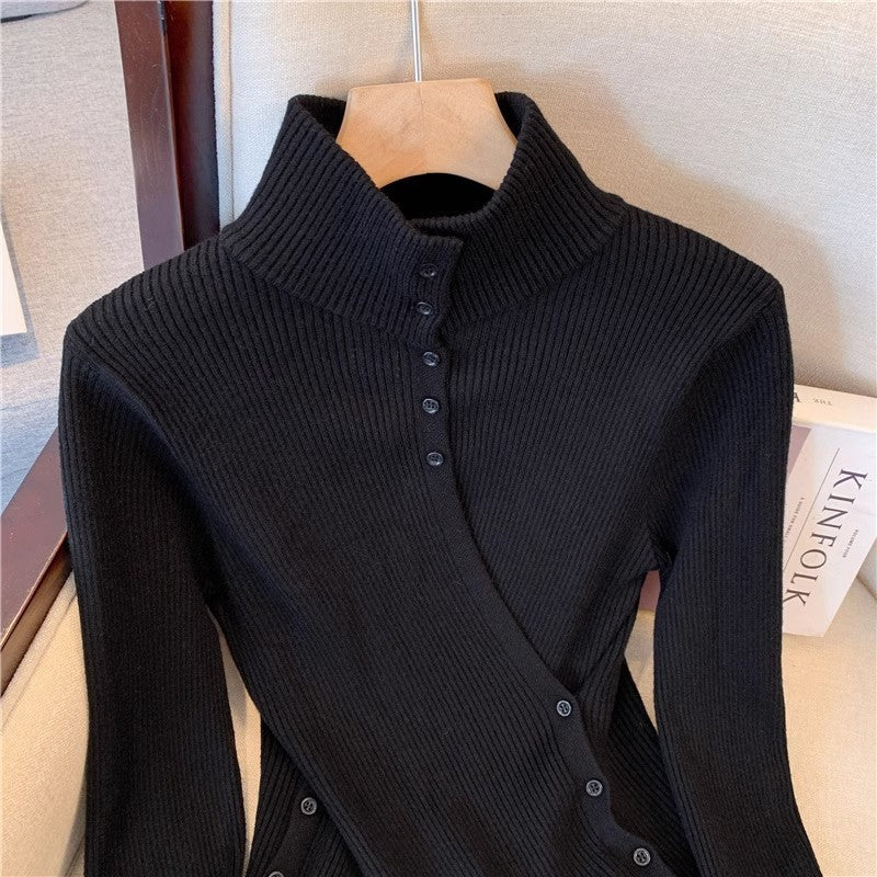 Half Turtleneck Black Inner Bottoming Sweater