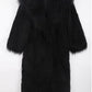 Long Tie Suit Collar Leisure Warm Environmental Protection Leather Fur Coat