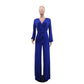 Women's Long Sleeve V Neck Tie Waist