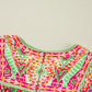 Women's Fashion Colorblock Printed Chiffon Shirt