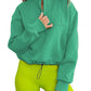Women's Fashion Casual Stand Collar Half Zip Drawstring At Hem Brushed Hoody
