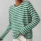 Pull rayé à manches longues en tricot, pull polyvalent, vêtements pour femmes