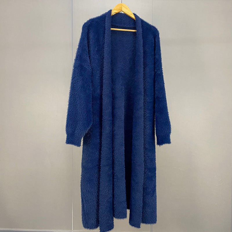 Women's Super Long Temperament Thick Knitted Cardigan Jacket