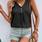 Summer V-neck Vest Top Fashion Button Sleeveless T-Shirt Loose Casual Women's Clothing