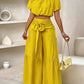 Women's Short Sleeve Suit With Summer Sleeve Pleats