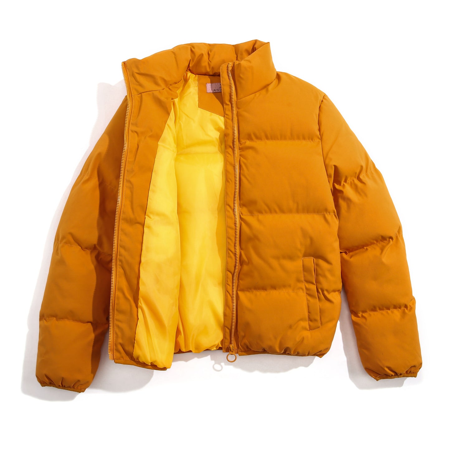 Solid Color Short Padded Coat  Bread Coat Stand-up Collar Coat