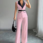 European And American Elegant Style Tube Top Straight-leg Trousers