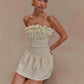 Summer Women's Ruffled Tube Top Short Skirt Suit