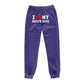 Pantalon imprimé « J'aime mon copain » Pantalon de survêtement décontracté pour homme et femme Pantalon de sport
