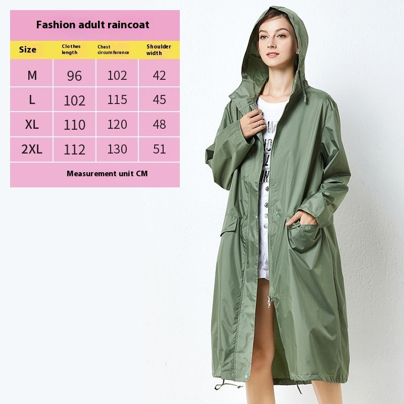 Raincoat Mid-length Windproof Outdoor Poncho Tide