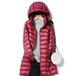 Down Jacket Women's Mid-length Hooded Lightweight Warm Detachable Hat
