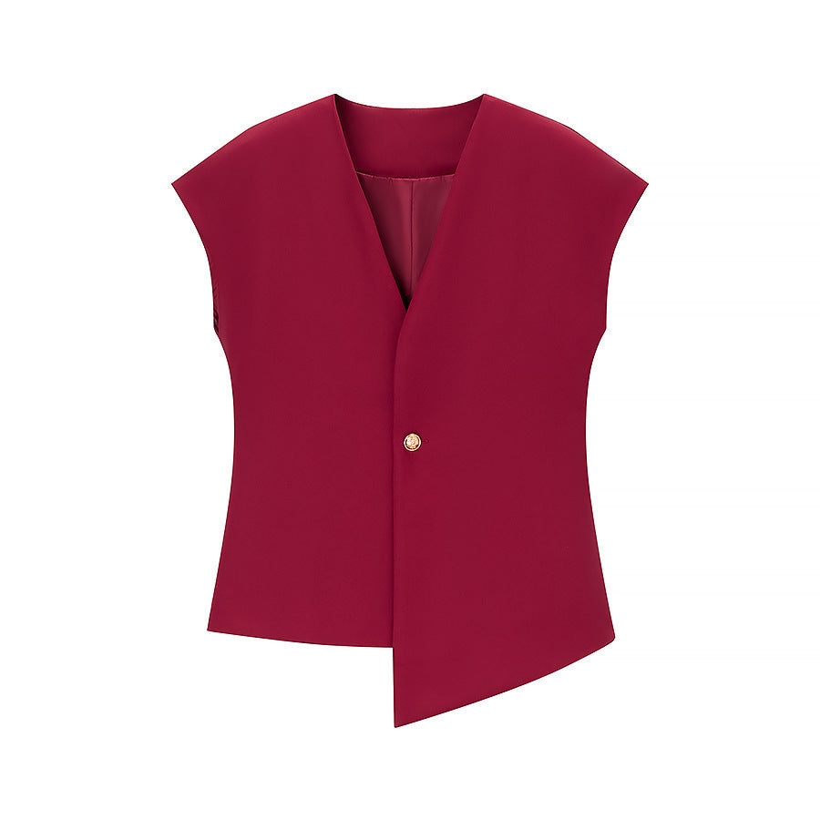 European And American Fashion Minimalist Irregular Vest Casual Trousers Suit