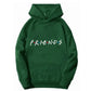 Sweat-shirt à capuche à manches longues et imprimé Letter Friend pour femme