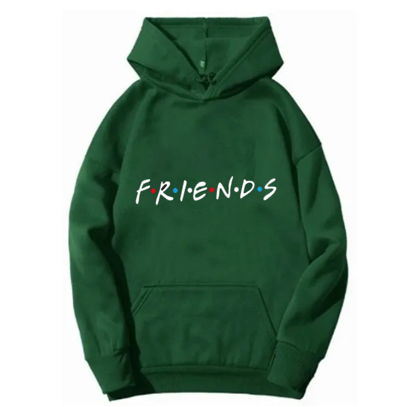 Sweat-shirt à capuche à manches longues et imprimé Letter Friend pour femme