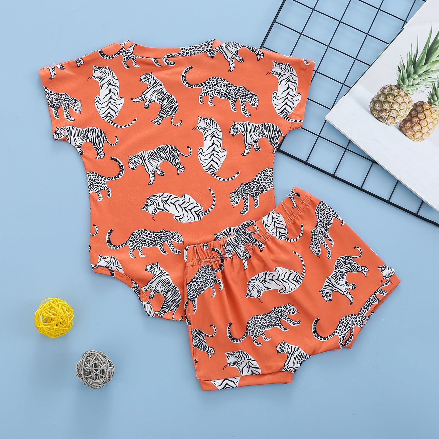 Fashion Simple Tiger Print Pants Suit