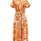 Elegant Short Sleeve Long Shirt Dress