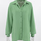 Women's Fashion Casual Polo Collar Pleated Shirt