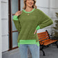 Pullover Knitting Loose Multicolor Top For Women