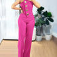 Women's Stitching Asymmetric Hem Jumpsuit