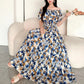 Off-neck Cotton Silk French Dress