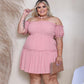 Women's Slimming Defined-Waist Asymmetrical Plus-Size Dress