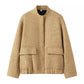 Sequined Long Sleeve Stand Collar Baseball Uniform Jacket Coat
