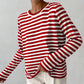 Pull rayé à manches longues en tricot, pull polyvalent, vêtements pour femmes