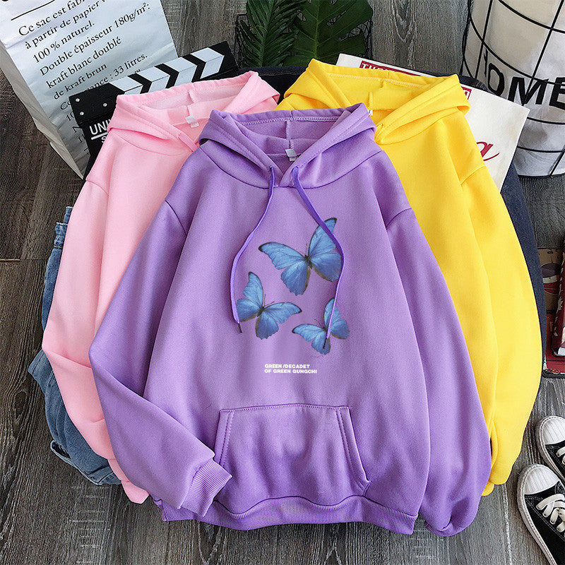 Men And Women Sweaters Plus Velvet Loose Hood
