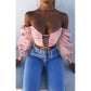 Women's Off-shoulder Tube Top Lace-up Navel