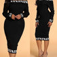 Fashion Casual Plain Stitching Printed One-shoulder Dress