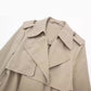 Trench-coat à ceinture ornementale à double rangée de styles européen, américain et français