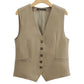 Linen Cotton Blend Slim Fit Short Suit Vest For Women