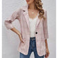 Fashion Plaid Three Quarter Sleeve Small Suit