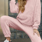 Women's Solid Color Plush Hooded Long Sleeve Trousers Suit