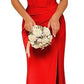 Off-the-shoulder Satin Bridesmaid Corset Ball Gown