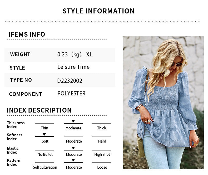 Square Collar Long Upper Outer Garment All-match Top Shirt For Women