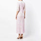 Elegant Spliced Printed Three-dimensional Flowers High Waist Long Dress