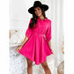 Spring NEW Long Sleeve Solid Color Dress