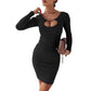 Women's Dress Round Neck Hollowed Fashion