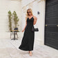 Womens Solid-Color Strap Casual Dress